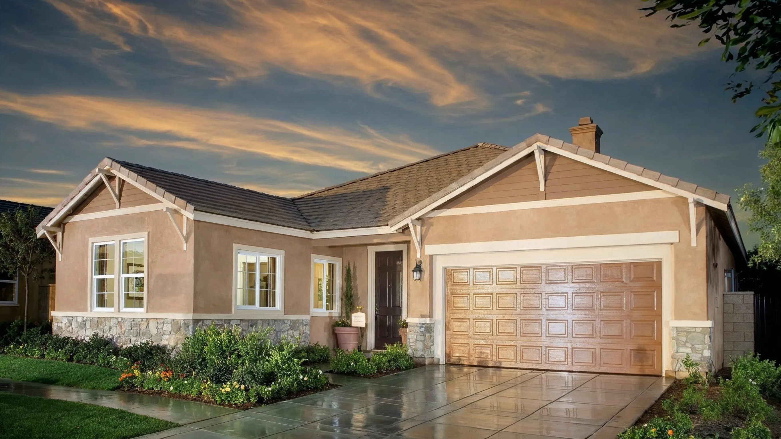 Before room addition project in Los Angeles showing the original home exterior before additional living space and exterior improvements were completed.