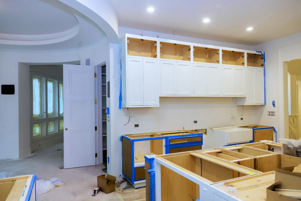 Kitchen remodeling service in Los Angeles with updated cabinets, countertops, lighting, and open layout